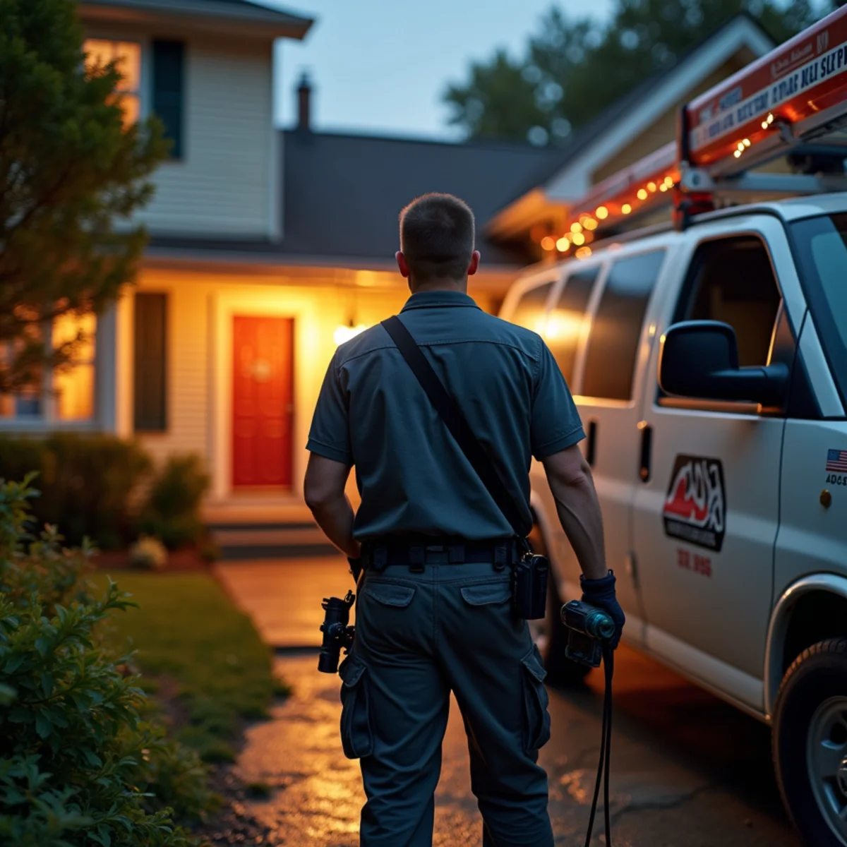 Emergency sewer camera inspection during a basement backup in Sterling Heights, MI
