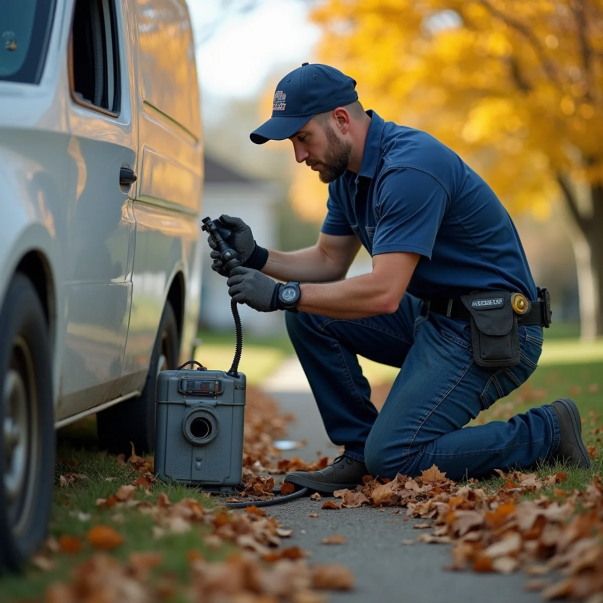 Sewer camera inspection at a rental property near Oakland University in Auburn Hills, MI