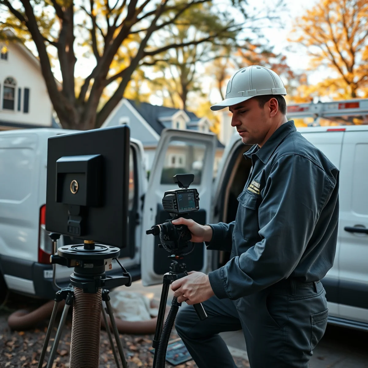 Sewer camera inspection at a lakeside home in Grosse Pointe Woods, MI