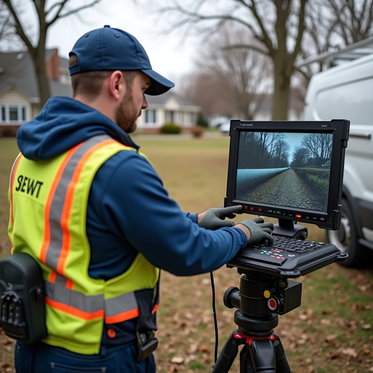Sewer camera inspection between an older home and a new subdivision build in New Haven, MI