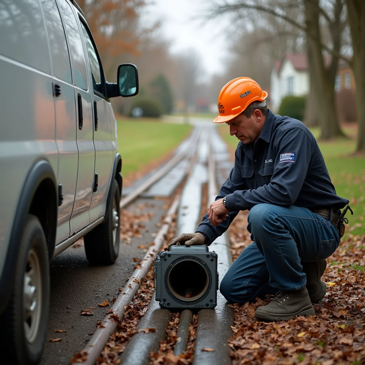 Sewer camera inspection along a canal street in St. Clair Shores, MI